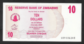 Zimbábue, 10 Dollars