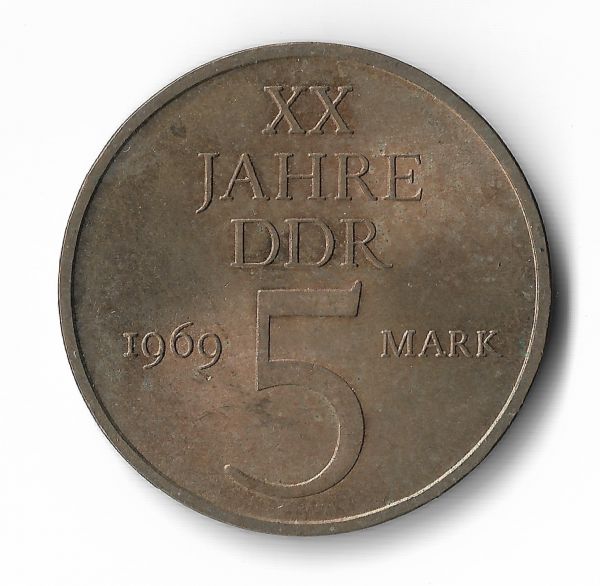 Alemanha, 5 Mark - 20 Anos da DDR