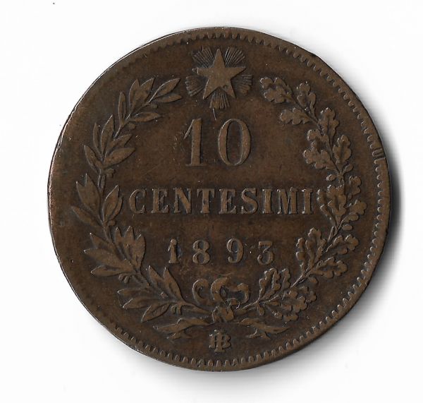 Itália, 10 Centesimi - Umberto I