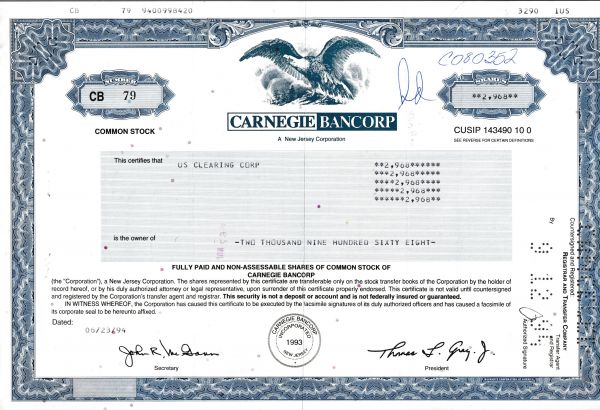 Carnegie Bancorp