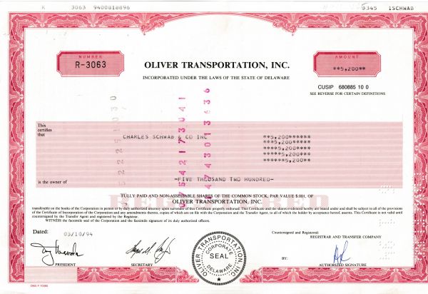 Oliver Transportation, Inc.