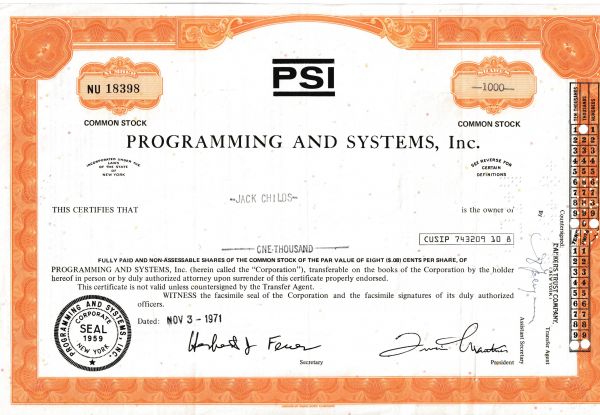 Programming and systems, Inc.