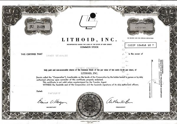 Lithoid, Inc.